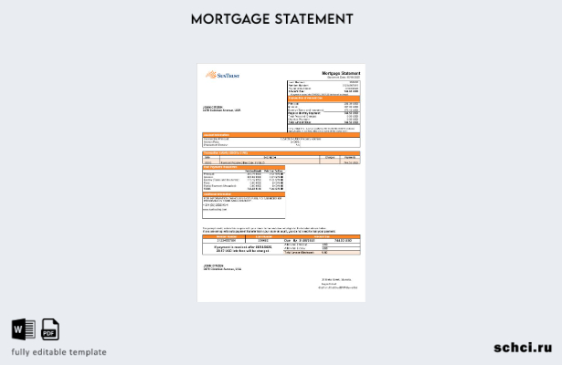 скачать цифровую выписку по ипотеке банка USA Suntrust в форматах Word и PDF